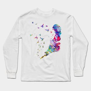 Little birds flying from feather Long Sleeve T-Shirt